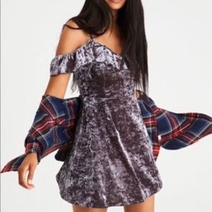 XXL American Eagle Crushed Velvet Off the shoulder Dress